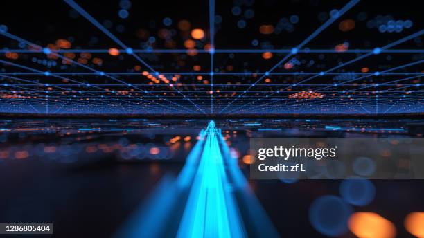 三維渲染快速流動的粒子數據 - coordonnée géographique photos et images de collection