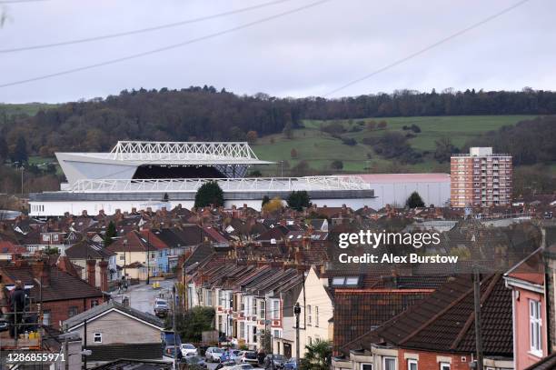 General view of the stadium prior to the Sky Bet Championship match between Bristol City and Derby County at Ashton Gate on November 21, 2020 in...