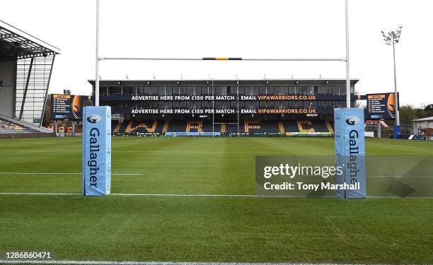 View of Sixways Stadium, home of Worcester Warriors before the Gallagher Premiership Rugby match between Worcester Warriors and London Irish at...