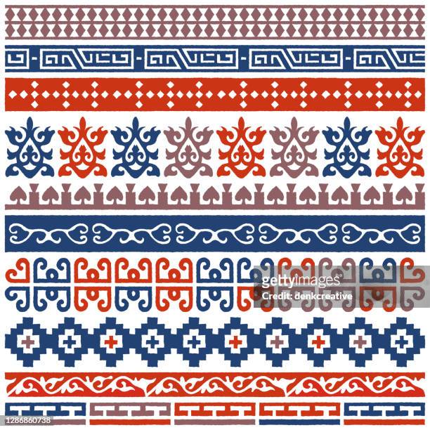 unique boho decoration vector pattern - mayan stock illustrations
