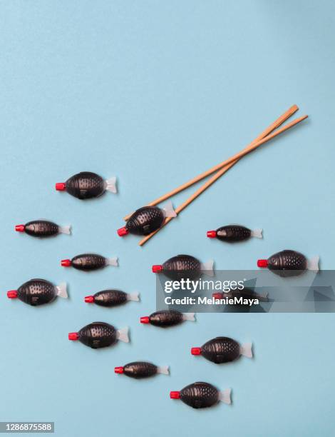 soy sauce sushi fish plastic containers for take away delivery food - soy sauce fish stock pictures, royalty-free photos & images