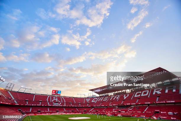 General view inside the stadium prior to the La Liga Santander match between Sevilla FC and RC Celta at Estadio Ramon Sanchez Pizjuan on November 21,...