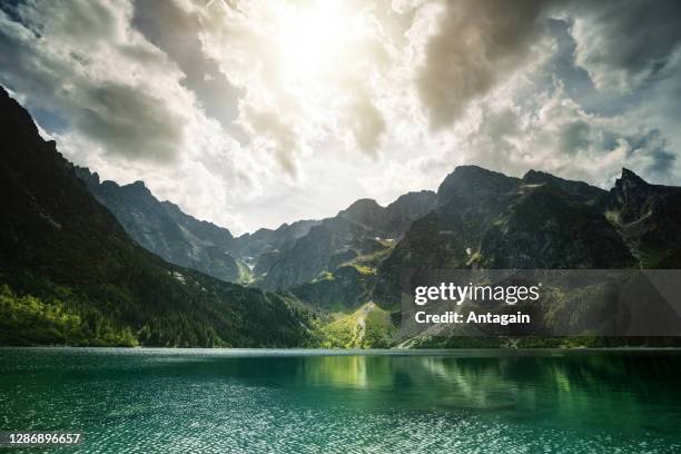 "morskie oko" lake, tatra mountains, poland - poland sea stock pictures, royalty-free photos & images