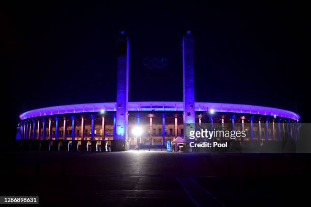 General view prior to the Bundesliga match between Hertha BSC and Borussia Dortmund at Olympiastadion on November 21, 2020 in Berlin, Germany....