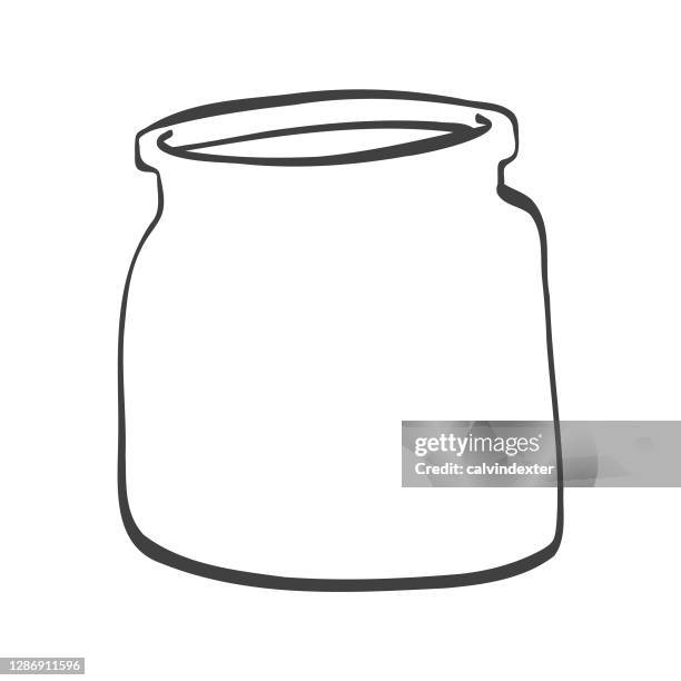 jar bottle cartoon drawing - kombucha stock illustrations