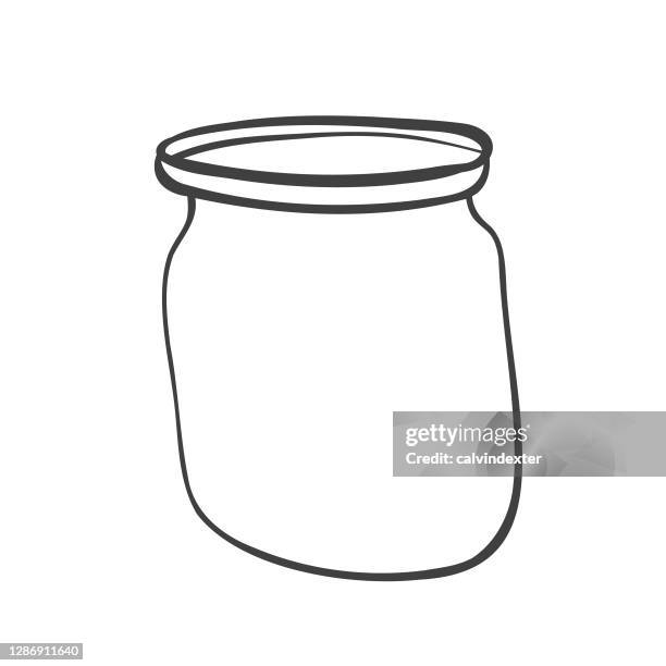 jar bottle cartoon drawing - kombucha stock illustrations
