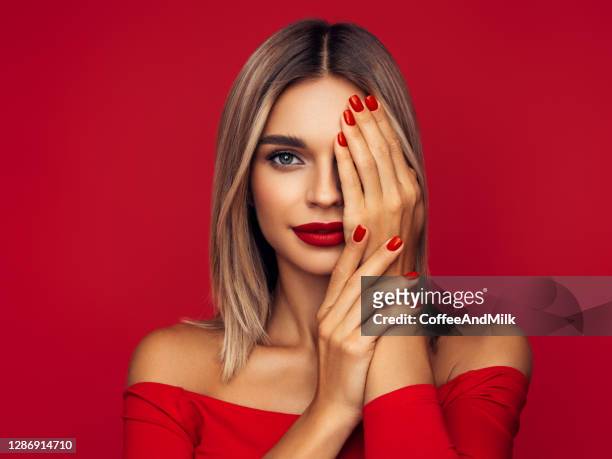 beautiful woman - nails beauty stock pictures, royalty-free photos & images