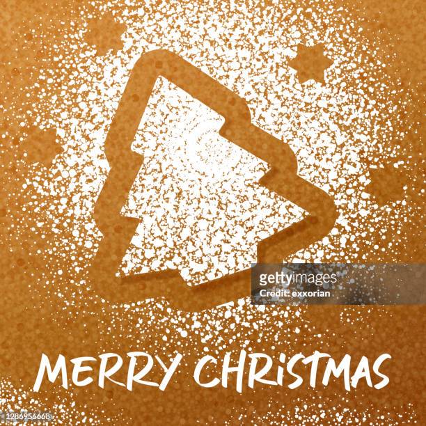 ilustraciones, imágenes clip art, dibujos animados e iconos de stock de sugar powder christmas tree - cocinero navidad