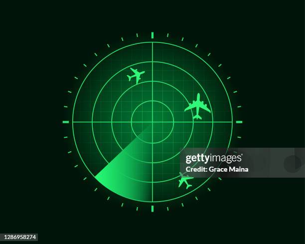 stockillustraties, clipart, cartoons en iconen met radar scherm scannen omliggende luchtverkeer - scanning awareness reconnaisance