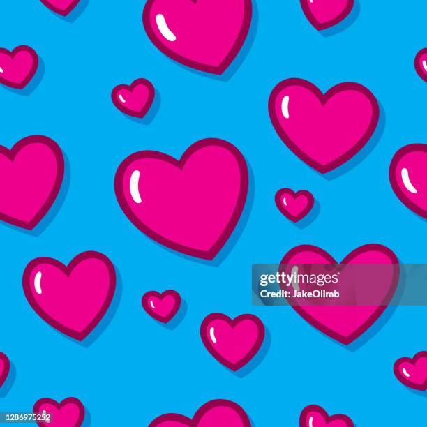 hearts doodle pattern 1 - emoticon-pattern stock illustrations