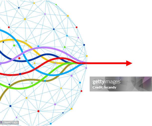 merge arrows break though limit - conquering adversity stock illustrations