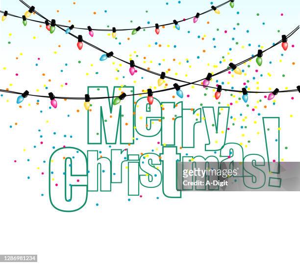 merry christmas party lights - streamer stock illustrations