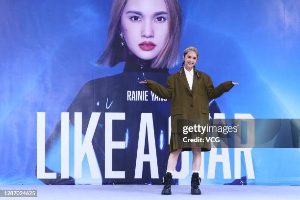 Singer Rainie Yang attends a signing event for her new album 'Like A Star' on November 22, 2020 in Taipei, Taiwan of China.