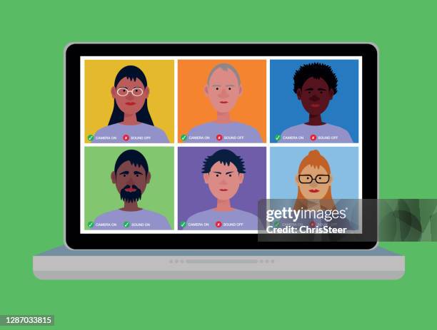 diverse group of people - zoom background stock illustrations