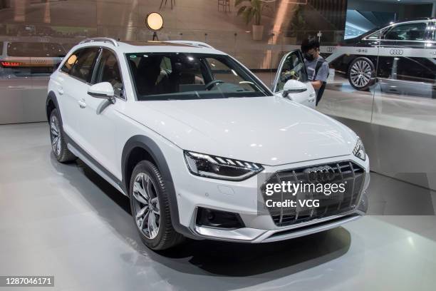 An Audi A4 allroad quattro vehicle is on display during the 18th Guangzhou International Automobile Exhibition at China Import and Export Fair...