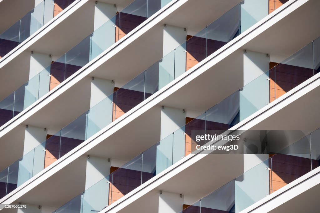 Balconies in modern apartment building