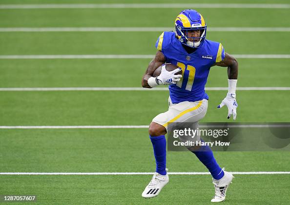 Josh Reynolds Rams Josh Reynolds of the Los Angeles Rams runs after his catch during a ...