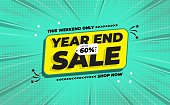 Year End Sale Banner  60% OFF with Comic Zoom Background Style
