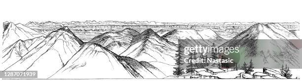 abajo peak is the highest peak in the abajo mountains - red rocks colorado stock illustrations
