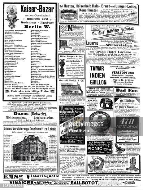 ads from 1892 - newspaper ad stock illustrations