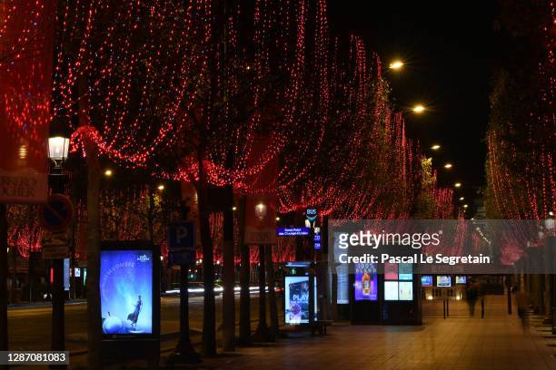 Christmas lights launch on the Champs Elysees on November 22, 2020 in Paris, France.