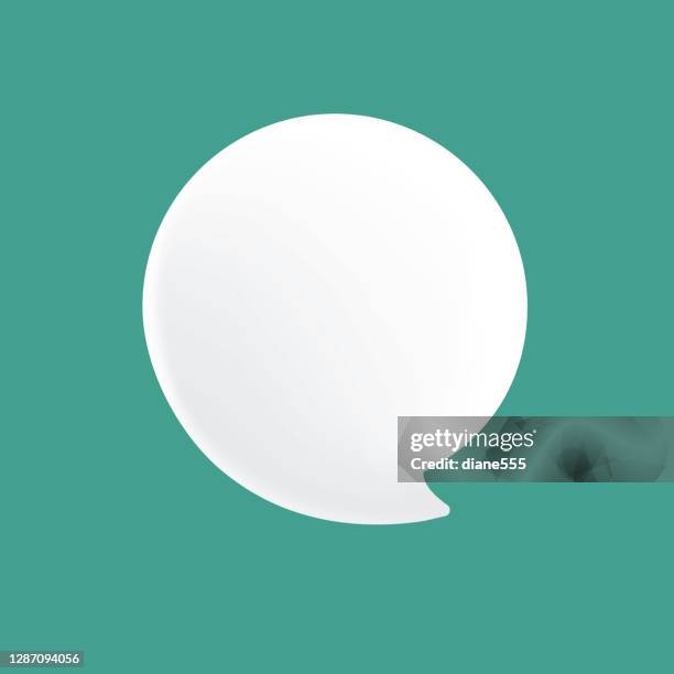 cute round fluffy white speech bubble - online chat ballon stock illustrations