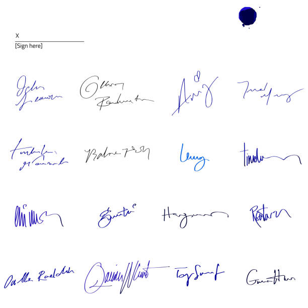 Blue Ink Signature Example 185 Blue Ink Pen High Res Illustrations - Getty Images