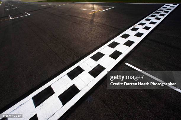 The start and finish line in sunrise light at the 2009 Spanish Grand Prix, Circuit de Barcelona-Catalunya, on the 09 May 2009.