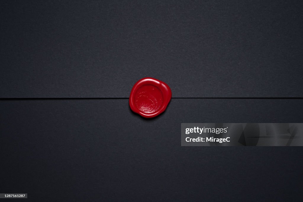 Envelope Sealed with Red Wax Stamp