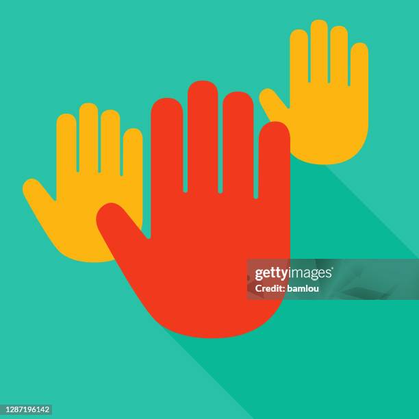 hand palm icon - saluting stock illustrations