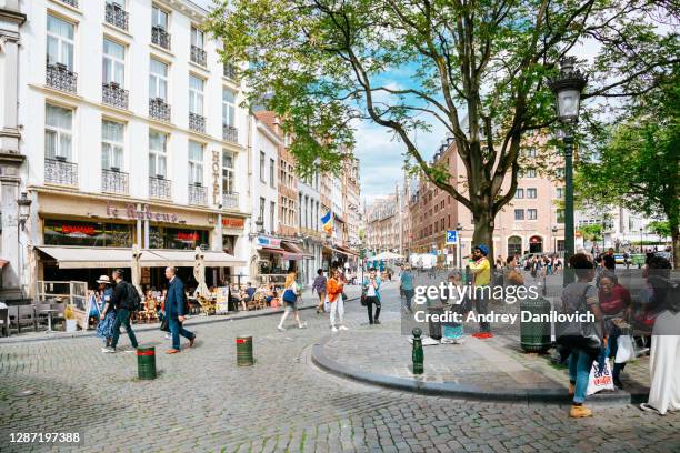 a street in the centre of brussels. - belgium street stock pictures, royalty-free photos & images