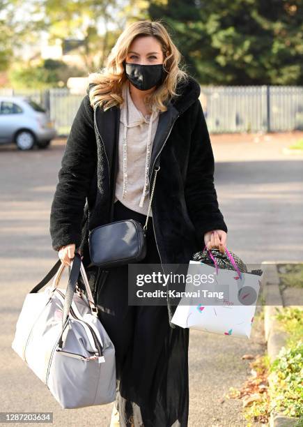 Amy Dowden from Strictly Come Dancing 2020 seen arriving at a rehearsal studio on November 23, 2020 in London, England.