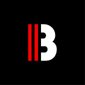 Red Lines Geometric Vector Logo Letter B