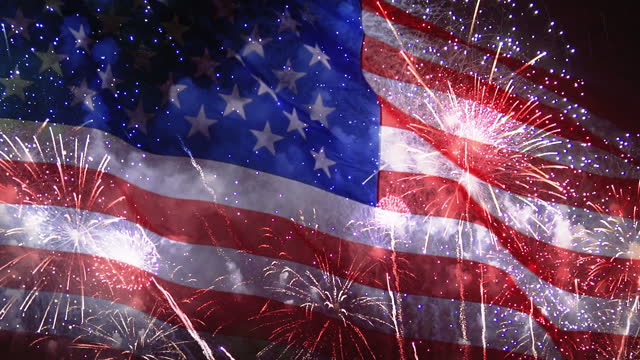 4th Of July Background With Fireworks On Waving Usa Flag Celebration  Independence Day In America High-Res Stock Video Footage - Getty Images