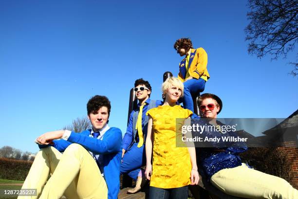 Indie guitar band Noah & The Whale, including Laura Marling, photographed in Regents Park, London in 2008