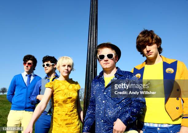Indie guitar band Noah & The Whale, including Laura Marling, photographed in Regents Park, London in 2008