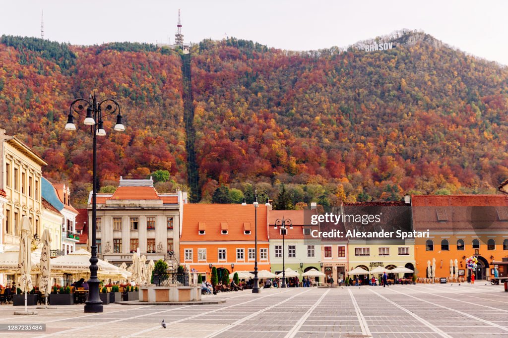 Piata Sfatului square in Brasov, Romania