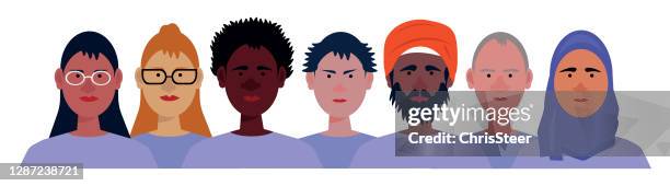 diverse group of people - nhs nurse stock illustrations