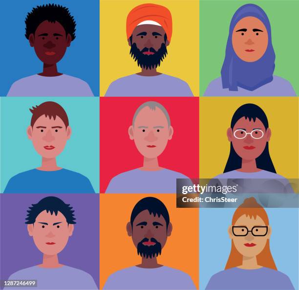 diverse group of people - equal opportunity employer stock illustrations