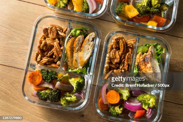 directly above shot of various food on table - paleo diet stock pictures, royalty-free photos & images