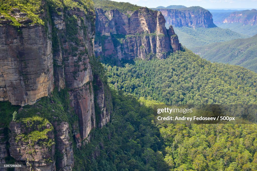 Panoramic view of landscape,Blue Mountains,New South Wales,Australia