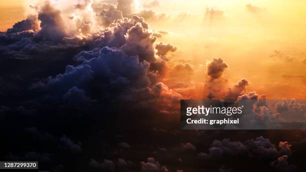 sunrise above clouds - heaven stock pictures, royalty-free photos & images