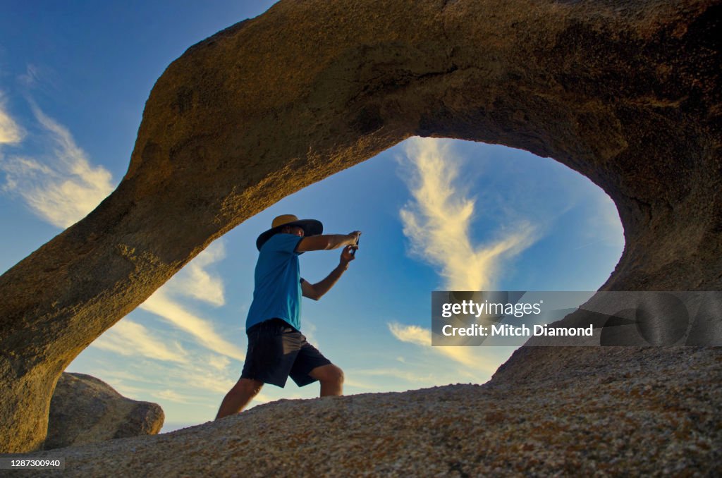 Senior Man at Arch in the Alabama Hills
