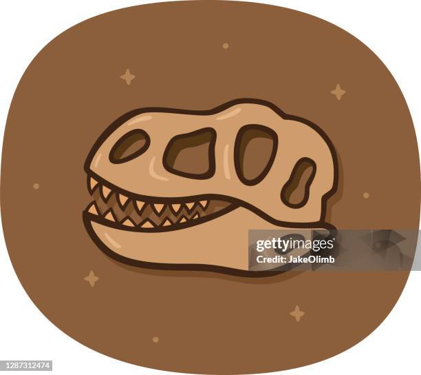 ilustrações de stock, clip art, desenhos animados e ícones de dinosaur skull doodle - paleolitico