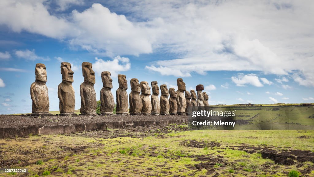 Rapa Nui Ahu Tongariki Moai Statuen Panorama Osterinsel Chile