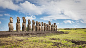 Rapa Nui Ahu Tongariki Moai Statues Panorama Easter Island Chile
