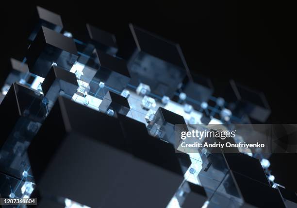 data cube connection - glowing cube stock pictures, royalty-free photos & images