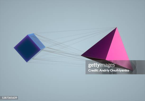 connection - three dimensional pyramid stock pictures, royalty-free photos & images