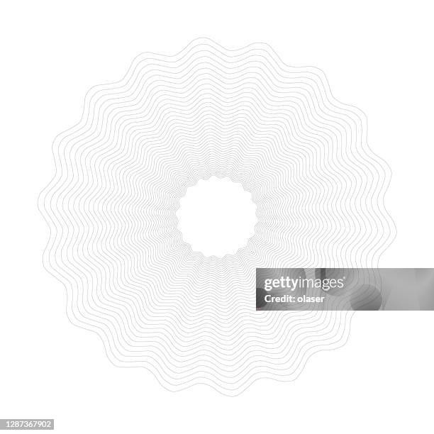 regular rings with 20 hz wave pattern, like tree rings on white, vector - regular stock illustrations