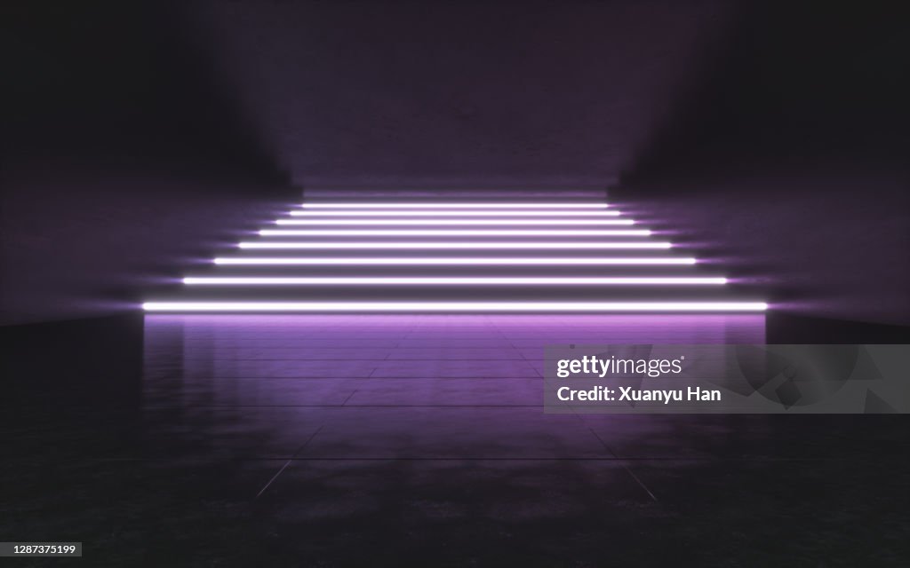 Purple LED light indoor abstract background